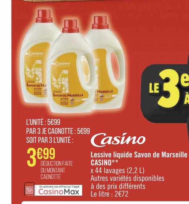 Lessive Liquide Savon De Marseille Casino