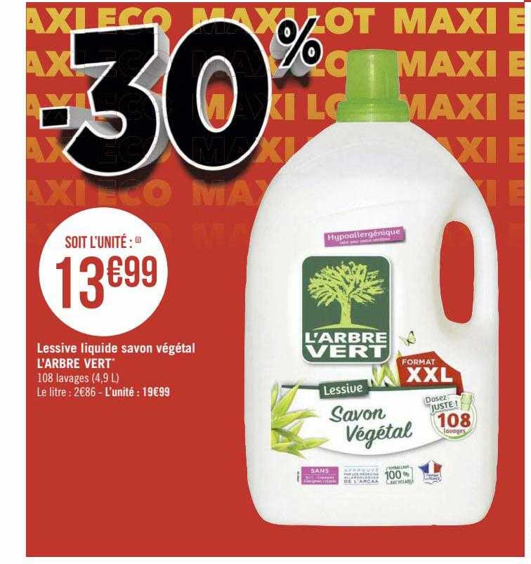 lessive liquide savon végétal l'arbre vert