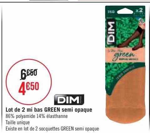 lot de 2 mi bas green semi opaque dim