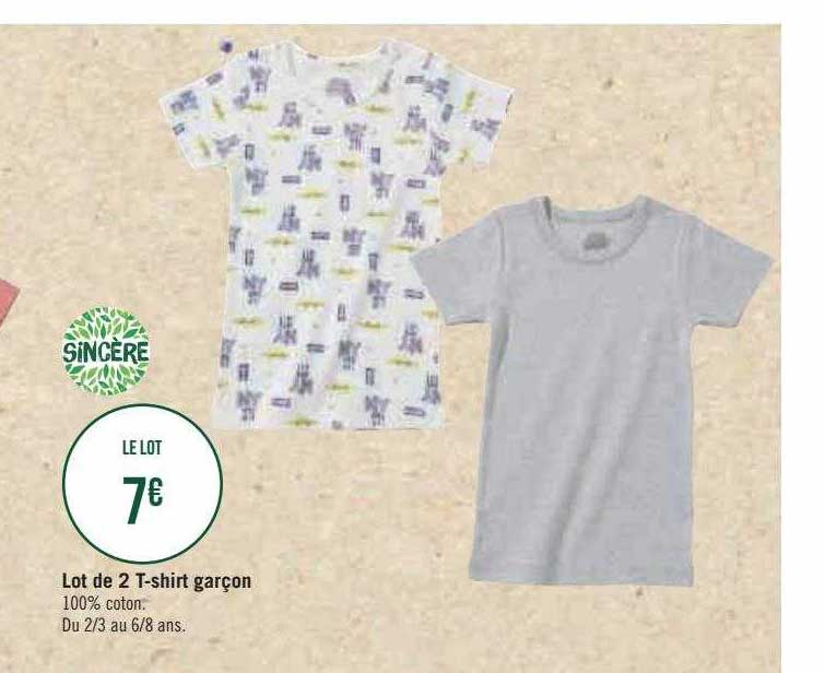 lot de 2 t-shirt garçon sincère