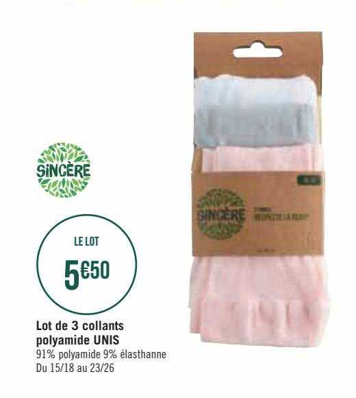 lot de 3 collants polyamide unis sière