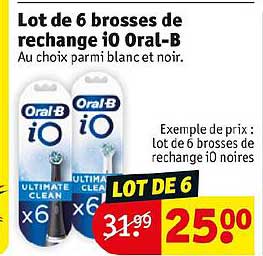 lot de 6 brosses de rechange io oral-b