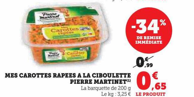 mes carottes rapées à la ciboulette pierre martinet -34% de remise immédiate