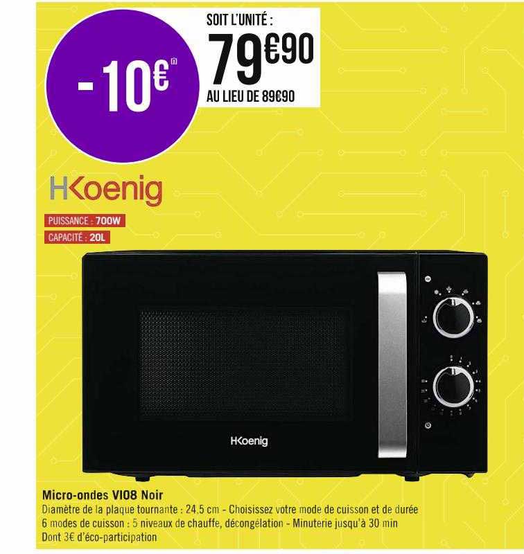 micro-ondes vi08 noir hKoenig