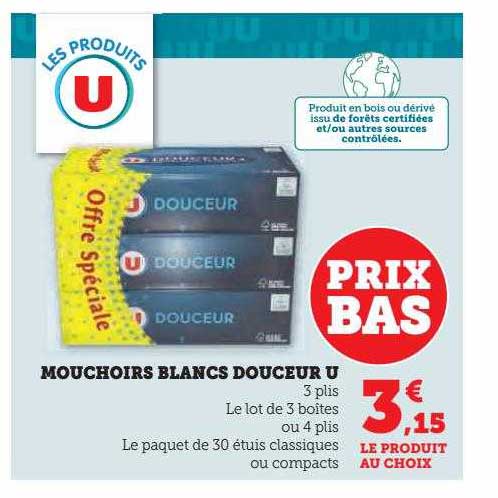 Mouchoirs Blancs Douceur U