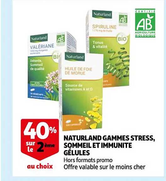 naturland gammes stress, sommeil et immunité gélules