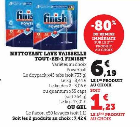 nettoyant lave vaisselle tout-en-1 finish