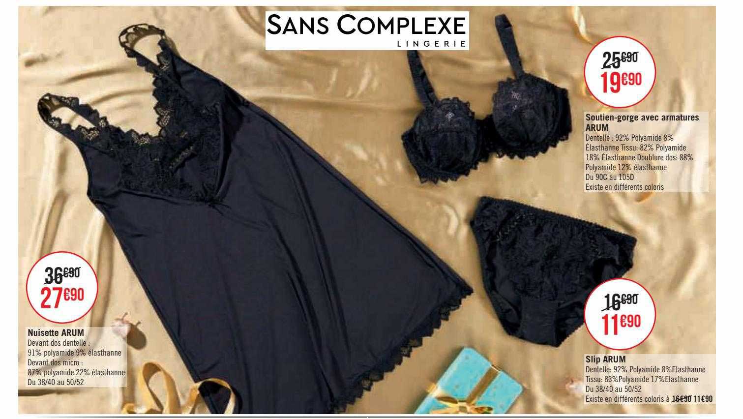 nuisette arum, soutien-gorge avec armatures arum, slip arum