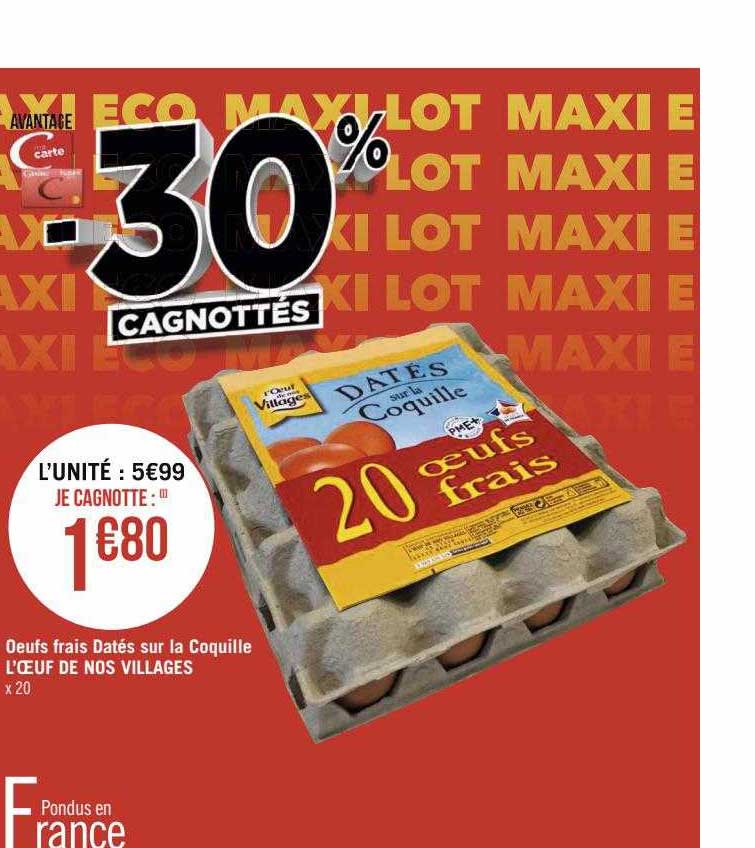 œufs frais datés sur la coquille l'œuf de nos villages