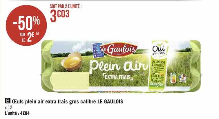 œufs Plein Air Extra Frais Gros Calibre Le Gaulois