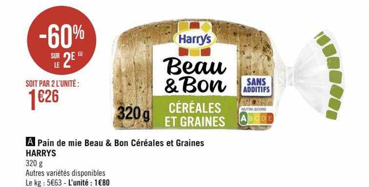 pain de mie beau & bon céréales et graines harrys
