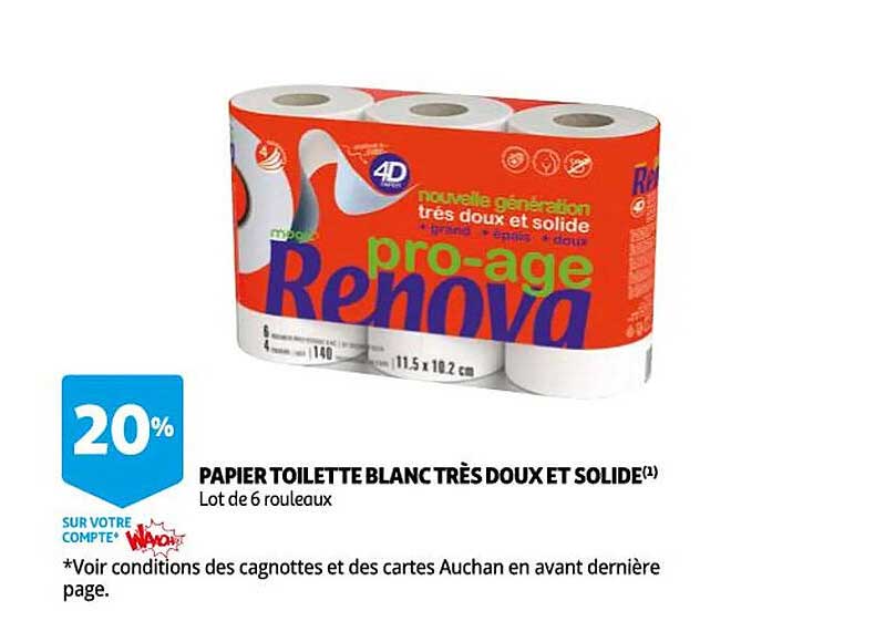 papier toilette blanc très doux et solide