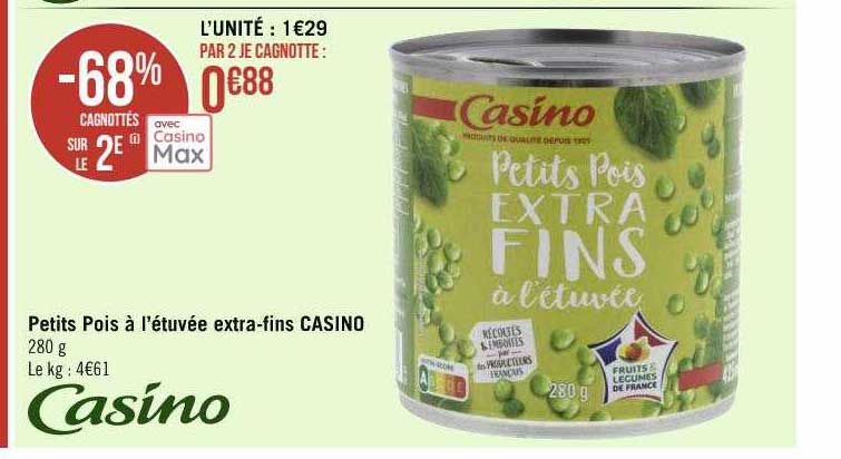 petits pois à l'étuvée extra-fins casino
