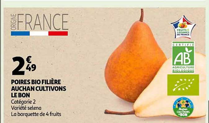 poires bio filière auchan cultivons le bon