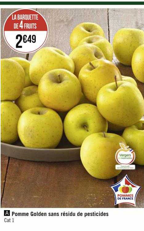 pomme golden sans résidu de pesticides