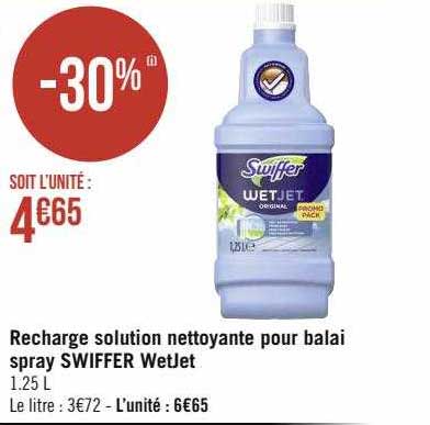 Recharge Solution Nettoyante Pour Balai Spray Swiffer WetJet