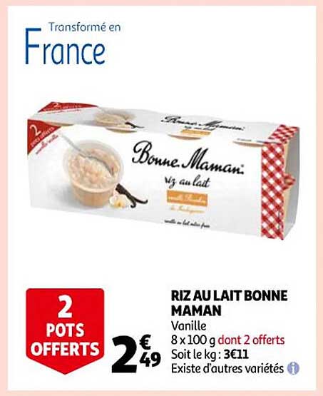 riz au lait bonne maman