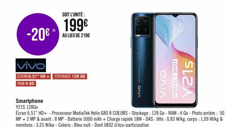 Smartphone Y21s 128go