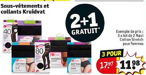 sous-vêtements et collants kruidvat