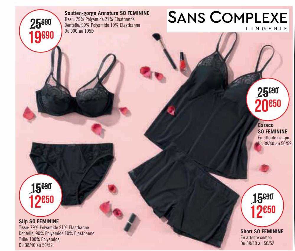 soutien-gorge armature so feminine, slip so feminine, caraco so feminine, short so feminine