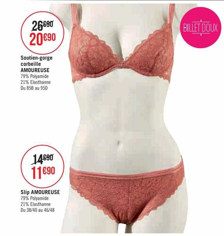 soutien-gorge corbeille amoureuse, slip amoureuse