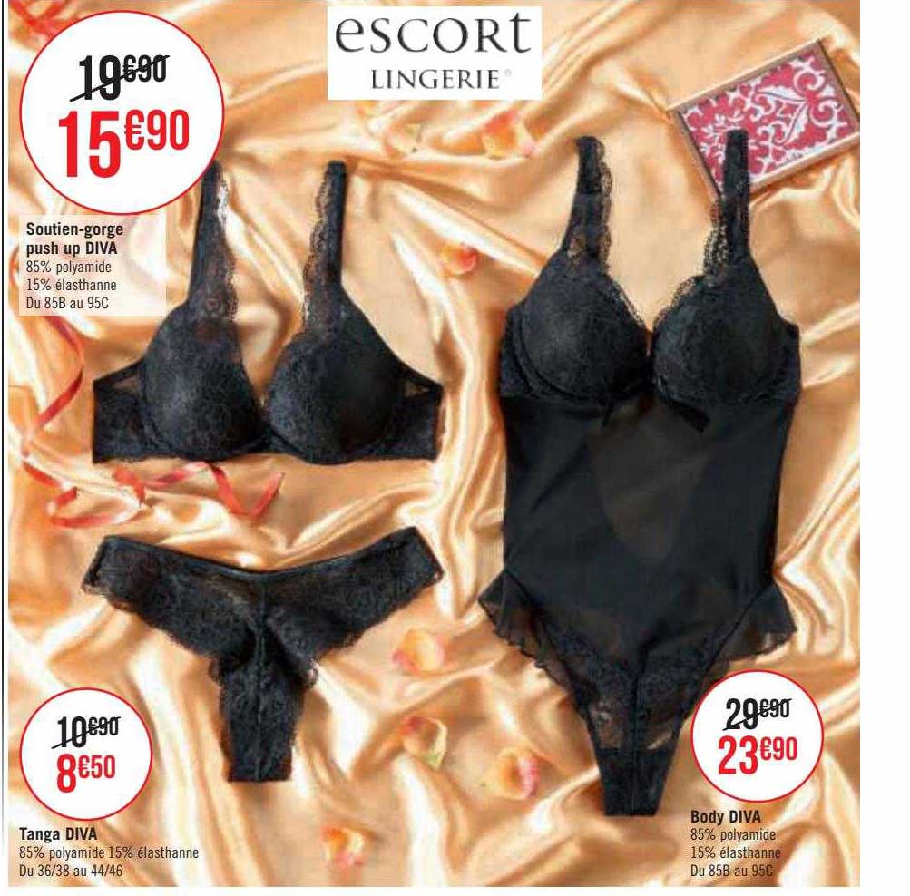 soutien-gorge push up diva, tanga diva, body diva escort lingerie