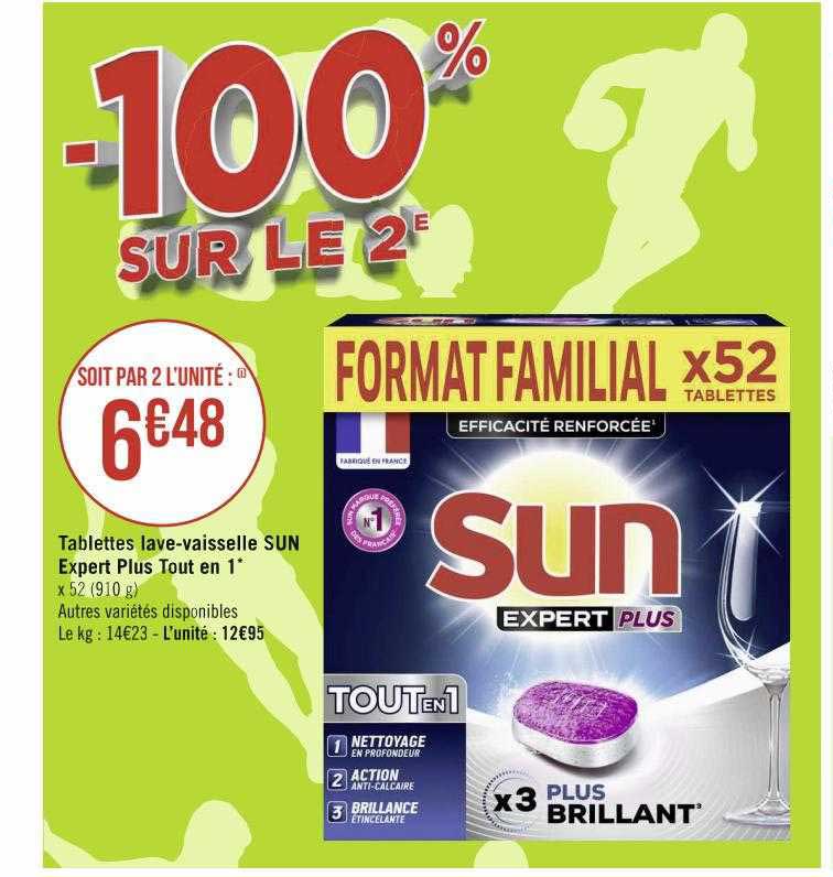 tablettes lave-vaisselle sun expert plus tout en 1