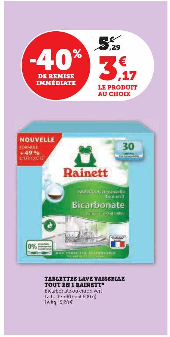 tablettes lave vaisselle tout en 1 rainett -40% de remise immédiate