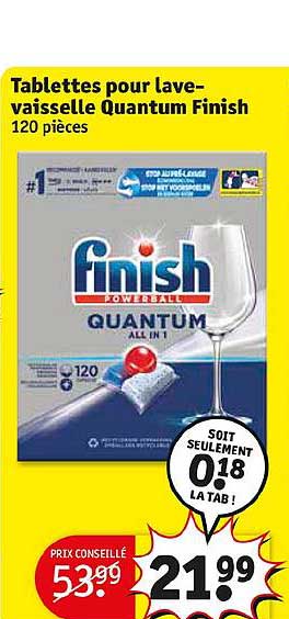 tablettes pour lave-vaisselle quantum finish