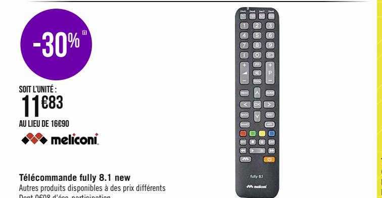 télécommande fimmu 8.1 new meliconi