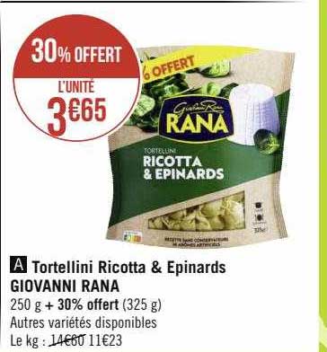 tortellini ricotta & épinards giovanni rana