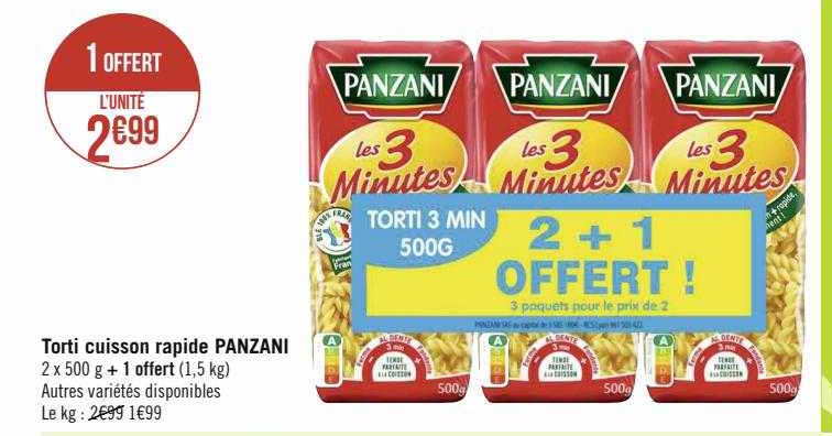 Torti Cuisson Rapide Panzani