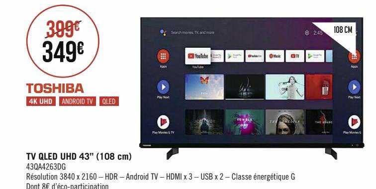 Tv Quel Uhd 43" Toma