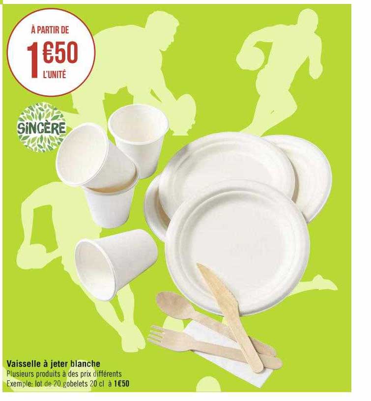 vaisselle à jeter blanche sincère