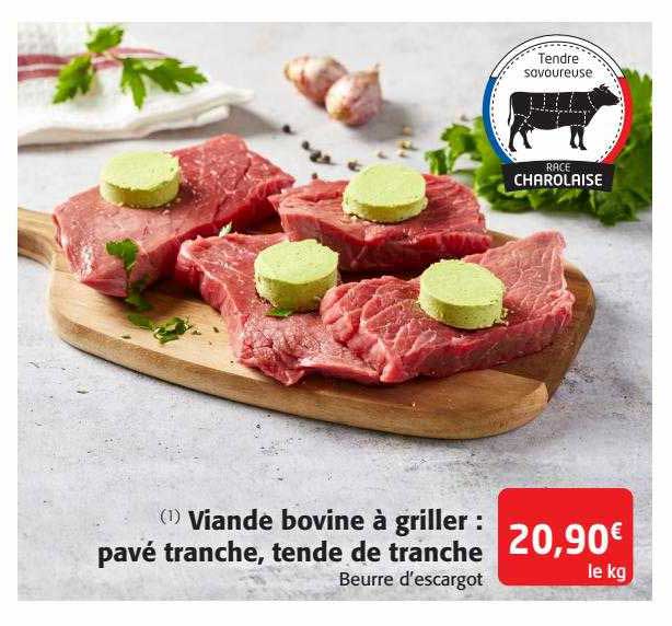 viande bovine à griller : pavé tranche, tende de tranche