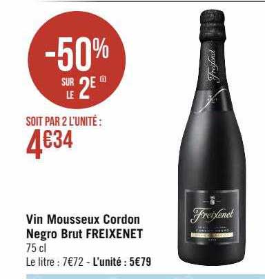 vin mousseux cordon negro brut freixenet