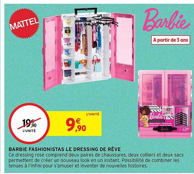 barbie fashionistas le dressing de rêve mattel