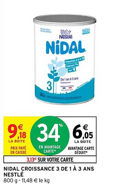 nidal croissance 3 de 1 à 3 ans nestlé
