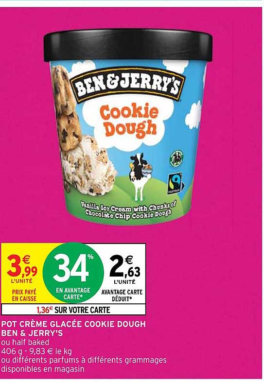 pot crème glacée cookie dough ben & jerry's