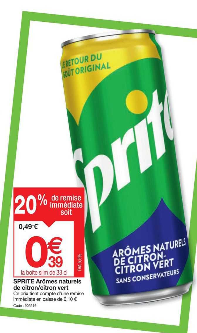 sprite arômes naturels de citron/citron vert