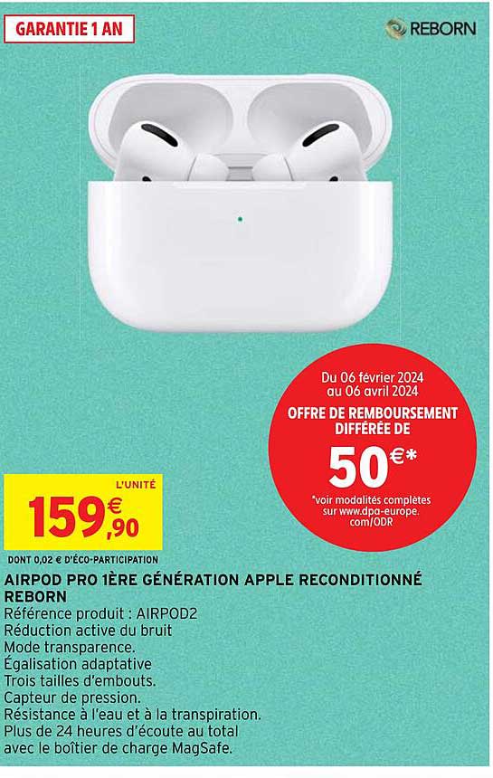 airpod pro 1ere generation apple reconditionne reborn