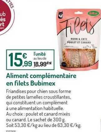 aliment complémentaire en filets bubimex