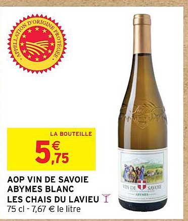 aop vin de savoie abymes blanc les chais du lavieu