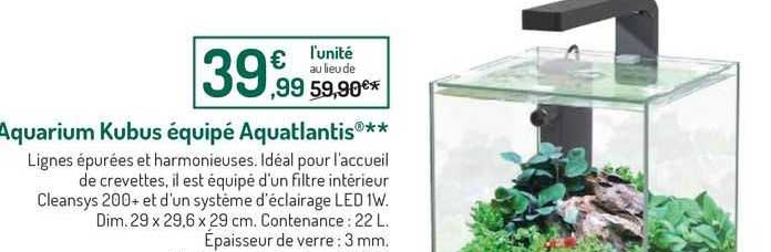 Aquarium Kubus équipé Aquatlantis