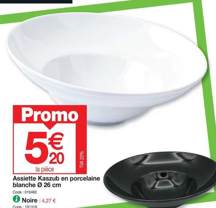 Assiette Kaszub En Porcelaine Blanche ø26 Cm, Noire