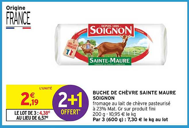 buche de chèvre sainte maure soignon