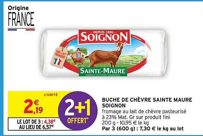 buche de chèvre sainte maure soignon