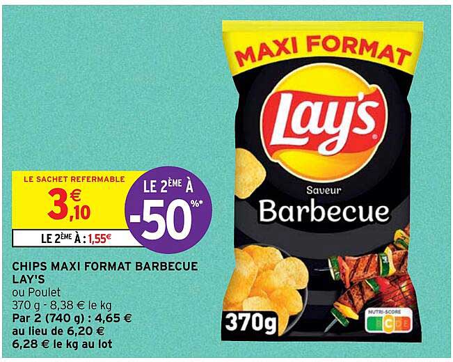 chips maxi format barbecue lay's