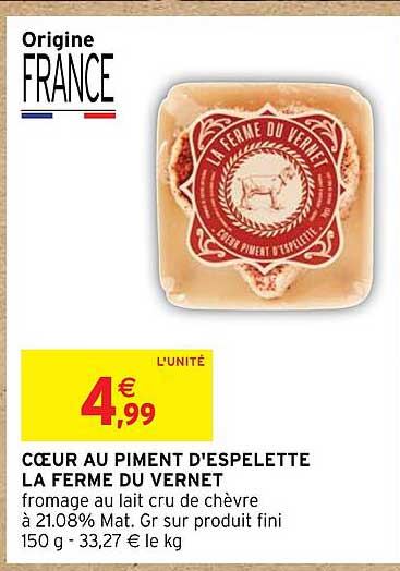 cœur au piment d'espelette la ferme du vernet