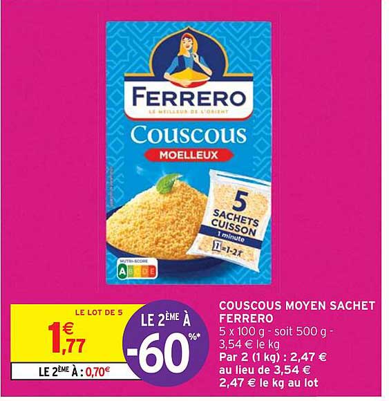 Couscous Moyen Sachet Ferrero